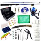 Kit Pescador Pesca Esportiva Caixa Completa Molinete Vara