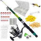 Kit Pescador Vara 1,70m Telescópica Molinete Omega e Tralhas - makis fishing