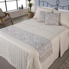 Kit Peseira Cama Com Almofadas Cheias Queen 5 Pçs Jacquard