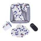 Kit Pet Cama Colchonete Toalha 6 Peças G Azul 70x70 Noblesse