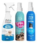 Kit Pet Clean para Cães Cachorros - Banho A Seco 500 Ml + Limpa Patas + Perfume Pet