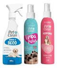 Kit Pet Clean para Cães Cachorros - Banho A Seco 500 Ml + Limpa Patas + Perfume Pet