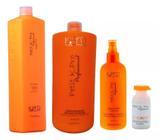 Kit petit shampoo 1lt + condicionador 1lt + leave-in 200ml + soro 10ml - kpro