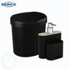 Kit Pia 2 Peças Preto Moderno Brinox