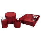 Kit Pia Organização Escorredor + Dispenser + Lixeira 2,5L + Organizador de talheres Brinox - 99256/4465