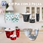Kit Pia Poa Cozinha Porta Detergente Sabão Lixeira Alumínio
