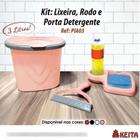 Kit Pia Rodo Porta Detergente Esponja Organizador Lixeira 3l