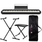 Kit Piano Digital Casio CDP-S110 Bk 88 Teclas + Capa + Suporte X + Banqueta X