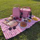 Kit PicNic com Cesta e Bolsa Térmica para Garrafas Vermelha - Happy bee