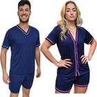 Kit Pijama Casal Malha Adulto Curto Verão Americano Mozão AZ