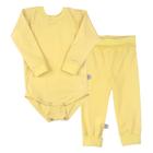 Kit Pijama Térmico Body e Calça Bebê Amarelo Concuca