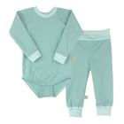 Kit Pijama Térmico Body e Calça Bebê Menta Concuca