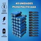 Kit Pilhas Palito AAA + Comum AA 60 Unidades Cada Caixa Cilíndrica - Combos Pilhas