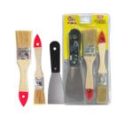 Kit Pinceis com Espatula Jogo Pintura Profissional