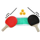 Kit Ping Pong 2 Raquetes Suporte de Rede 3 Bolinhas Belfix