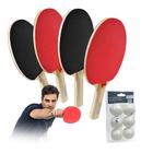 Kit ping pong 4 raquetes e 6 bolinhas Pista e Campo - Lazer