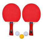 Kit Ping Pong Tênis De Mesa 2 Raquetes 3 Bolinhas Diversão