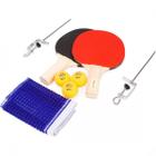 Kit Ping Pong Tênis De Mesa 2 Raquetes Rede 3 Bolinhas Vollo