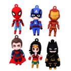 Kit pingente super-herois 55mm em pvc com 12 peças