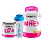 KIT Pink Whey Foods 2kg + Pink BCAA c/ Colágeno Foods 250g + Coqueteleira - BRN Foods