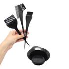 Kit Pintar o Cabelo e Raiz 4 unds - Pincel Pente Fino e Bowl