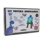 Kit Pintura Dinossauros Cavalete Em Madeira 45cm Com 13 Peças - Brincadeira De Criança