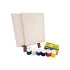 Kit Pintura Infantil Mini Cavalete Tintas Telas Pincel