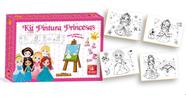 Kit Pintura Para Colorir Infantil Mini Cavalete Princesas - Brincadeira de criança