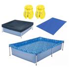 Kit Piscina 1000 Litros Mor + Capa + Forro + 2 Coletes Inflavel Infantil