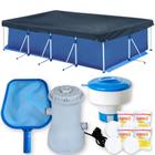 Kit Piscina 6200 L + Capa + Forro + Filtro 110v 2.200 L/H + Cloro + Peneira + Flutuador