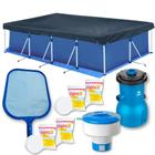 Kit Piscina 6200 L + Capa + Forro + Filtro 3028l/H 110v + Peneira + Flutuador + Pastilha de Cloro