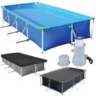 Kit Piscina 6200 L Premium + Capa + Forro + Bomba Filtro 110v 3600 L/H Mor