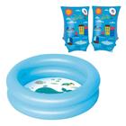 Kit Piscina Banheira Inflável 28L + Boia de Braço Infantil