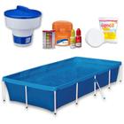 Kit Piscina de Armacao 3000l + Avaliador Prova de Ph/Cloro + Flutuador + 1 Pastilha de Cloro