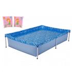 Kit Piscina de Armacao Infantil 1000l + Boia de Braco Rosa Mor