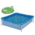 Kit Piscina de Armacao Infantil 400 Litros + Bote com Fralda Verde  Mor 