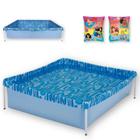 Kit Piscina de Armacao Retangular 400 L + Boia de Braco Das Princesas Mor