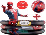 Kit Piscina Infantil 100 litros Inflável E Bola Homem Aranha