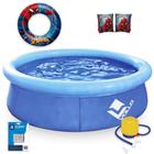 Kit Piscina Infantil 1000 Litros Inflavel Vollo + Boias Homem Aranha + Mini Bomba Mor