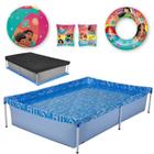 Kit Piscina Infantil 1000l + Capa + Forro + Bola e Boias Princesas Disney