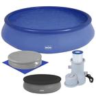 Kit Piscina Inflavel 12000 Litros + Capa + Forro + Filtro 3.600 L/H 110v