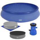 Kit Piscina Inflavel 12000 Litros + Capa + Forro + Filtro 3028 L/H 220v Bel