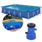 Kit Piscina Mor Retangular Premium 10000 Litros Mor + Filtro 220v 3028 L/H Bel