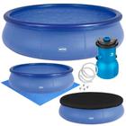 Kit Piscina Redonda Inflavel 6700 L com Bomba 110v, Capa e Forro