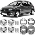 Kit Pistão Anel 0.50 Peugeot 206 1.0 2001 A 2006 Gasolina