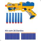 Kit Pistola Brinquedo Infantil Lança Dardos com 26 Balas de Espuma