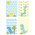 Kit Placa Decorativa MDF Infantil Dinossauro Baby 4un 30x40