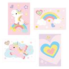 Kit Placa Decorativa MDF Infantil Unicornio 4un