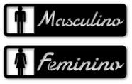 Kit Placa Para Banheiro Masculino E Feminino Em Mdf 6Mm