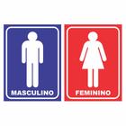 Kit Placa Sinalização Banheiro Feminino Masculino Sanitário